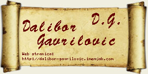 Dalibor Gavrilović vizit kartica